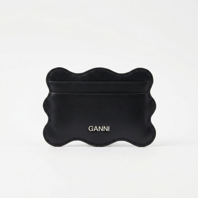 Puddle Card Holder – Ganni – Leather – Black