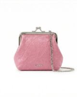 Crushed Coin Purse – Ganni – Leather – Pink