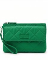 Quilted Clutch Bag – Ganni – Synthetic – Green