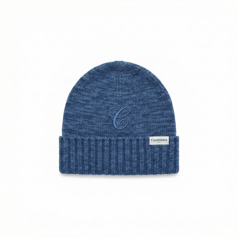 Space Dye Monogram Beanie – Casablanca – Wool – Blue