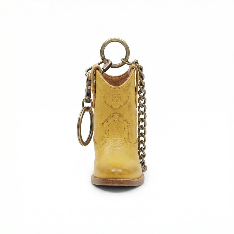 Western Boot Keyring – Ganni – Leather – Yellow