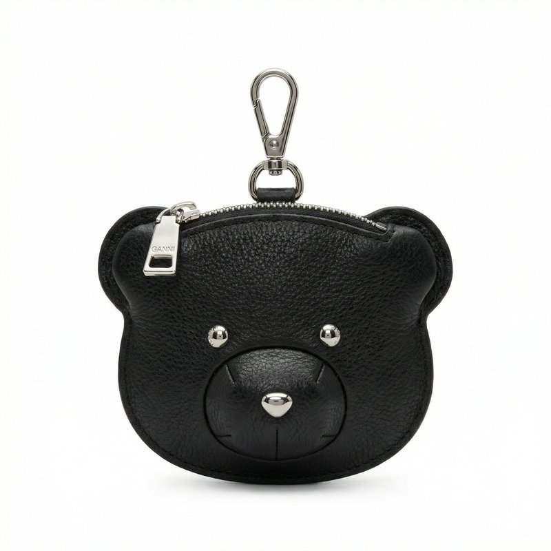 Bear Coin Purse – Ganni – Leather – Black