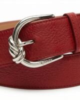 Kat Small Belt – Ganni – Leather – Red