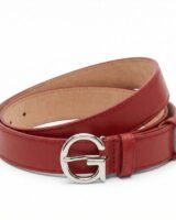 Kat Small Belt – Ganni – Leather – Red