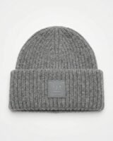 Large Face Logo Beanie – Acne Studios – Wool – Grey