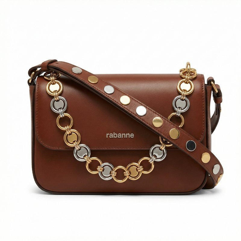 Ring Small Shoulder Bag – Rabanne – Leather – Brown