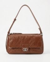 Kat Baguette Shoulder Bag – Ganni – Leather – Brown