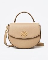 Romy Half Moon Purse – Tory Burch – Leather – Beige