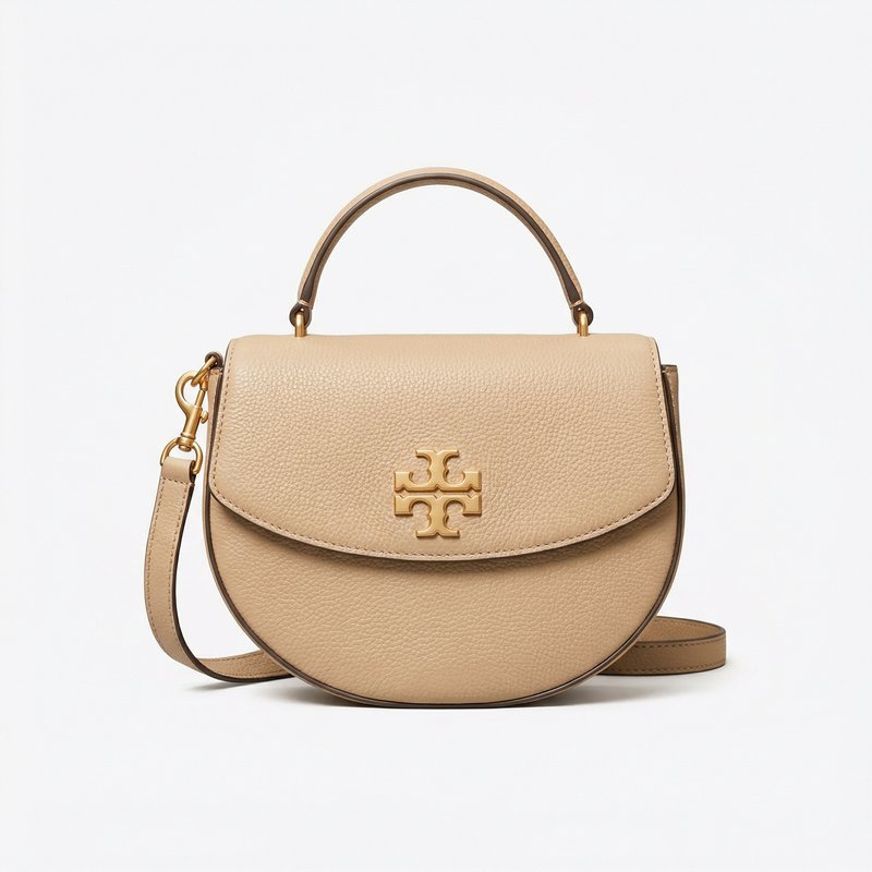 Romy Half Moon Purse – Tory Burch – Leather – Beige