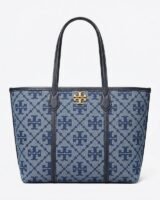 T-Monogram Shopper Bag – Tory Burch – Cotton – Blue