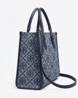 T-Monogram Shopper Bag – Tory Burch – Cotton – Blue