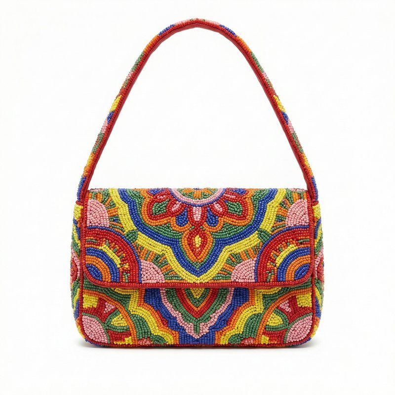Tommy Beaded Shoulder Bag – Staud – Viscose – Multicolor