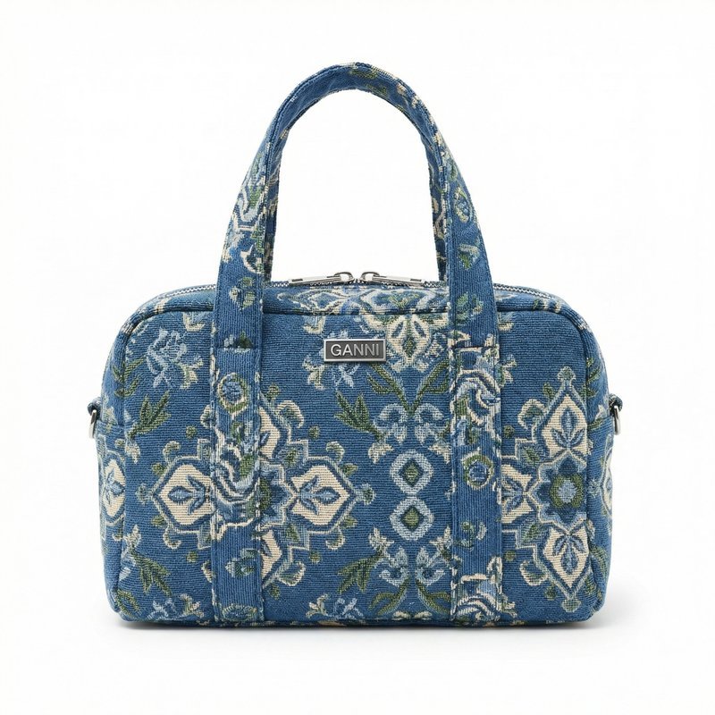 Tapestry Handbag – Ganni – Cotton – Blue