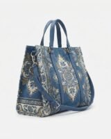 Tapestry Handbag – Ganni – Cotton – Blue