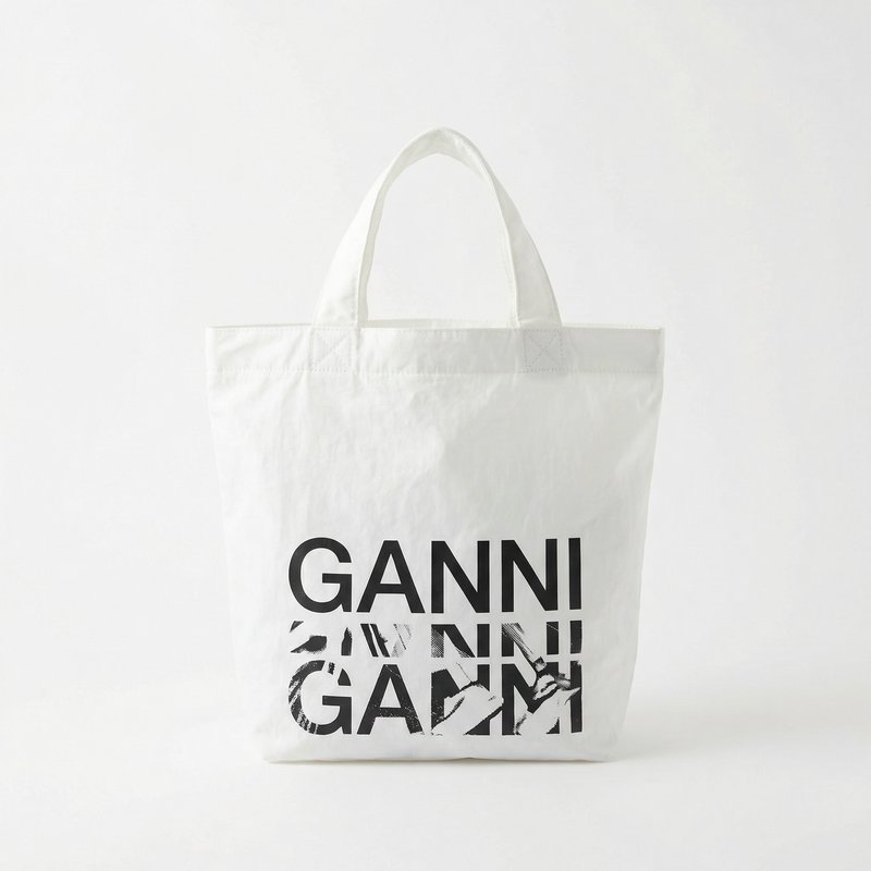 Small Easy Shopper Tote Bag – Ganni – Synthetic – White