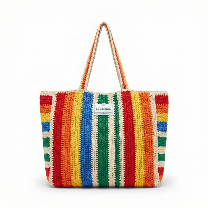 Stripe Crochet Shopper Bag – Casablanca – Cotton – Multicolor