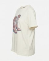 Basic Cotton Jersey T-Shirt Boots Print – Ganni – Cotton – White