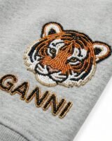 Isoli Beaded Baby Tiger Print Hoodie – Ganni – Cotton – Grey