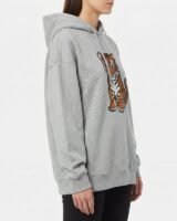 Isoli Beaded Baby Tiger Print Hoodie – Ganni – Cotton – Grey