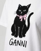 Margot Kitty Print T-Shirt – Ganni – Cotton – White