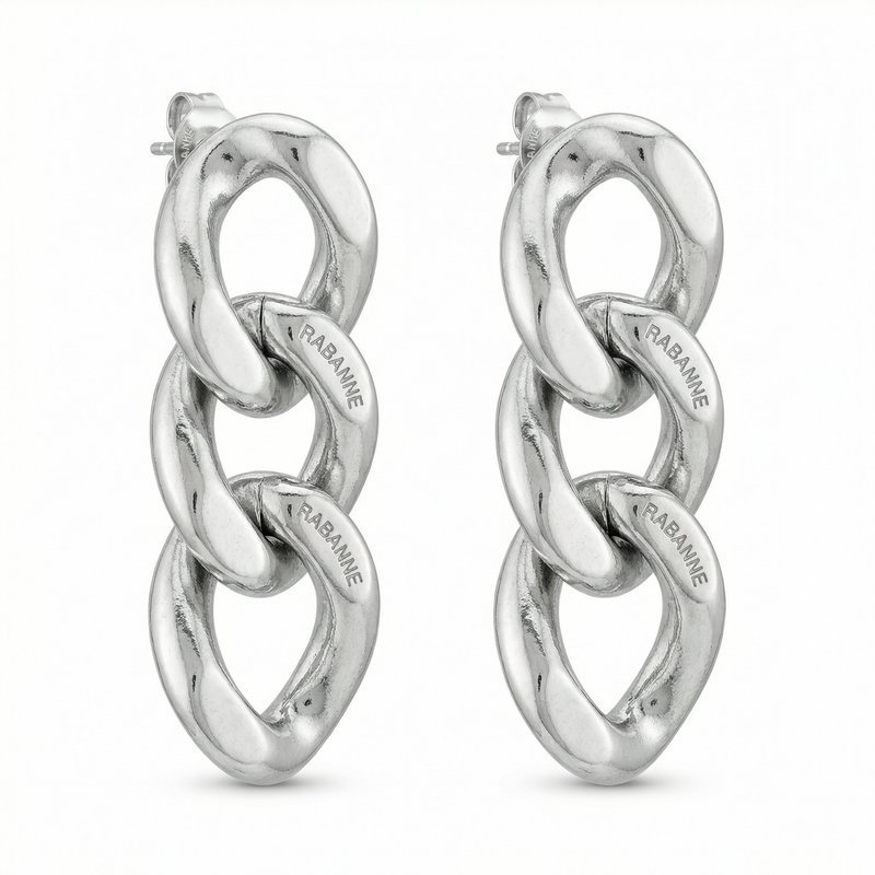 Xl Link Earrings – Paco Rabanne – Brass – Silver