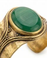 Toy Cuff Bracelet – Ivi – Green Onyx – Or