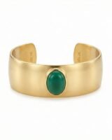 Toy Cuff Bracelet – Ivi – Green Onyx – Or