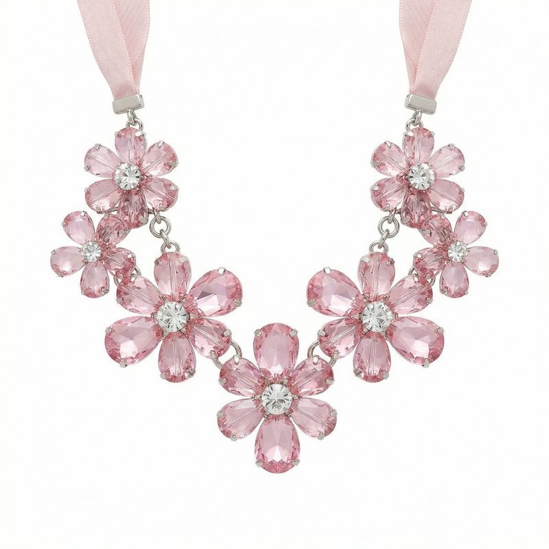 Crystal Floret Necklace – Simone Rocha – Brass – Pink