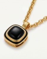 Black Stone And Enamel Necklace – Missoma – Gold – Metal