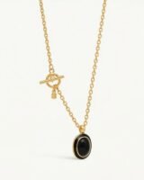 Black Stone And Enamel Necklace – Missoma – Gold – Metal