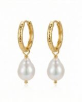 Gemma Pearl Drop Earrings – Daphine – Gold Plated