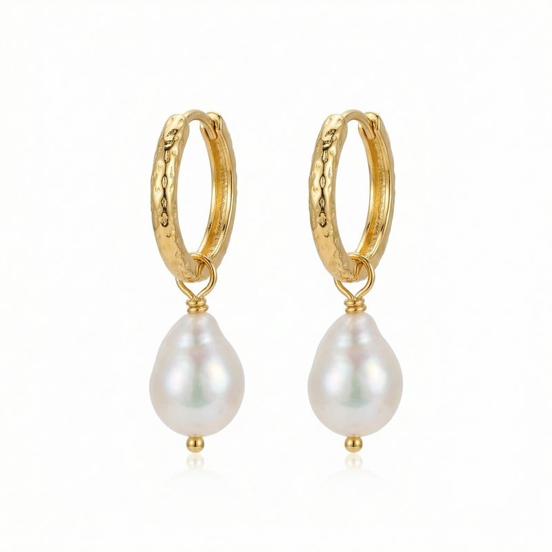 Gemma Pearl Drop Earrings – Daphine – Gold Plated