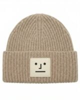 Large Face Logo Beanie – Acne Studios – Wool – Beige