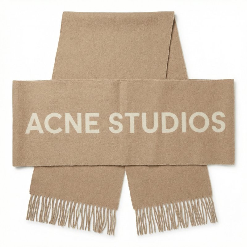 Logo Scarf – Acne Studios – Wool – Beige