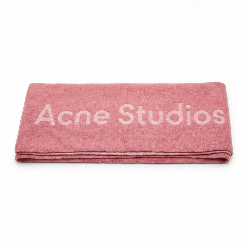 Logo Scarf – Acne Studios – Wool – Pink