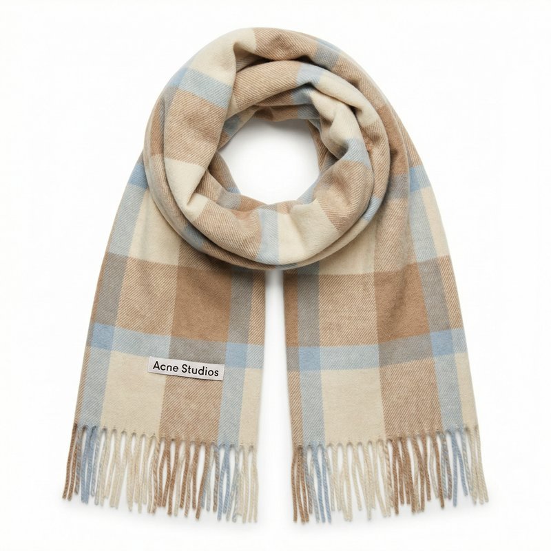 Checkered Scarf – Acne Studios – Wool – Beige