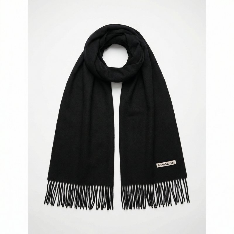 Fringed Scarf – Acne Studios – Wool – Black